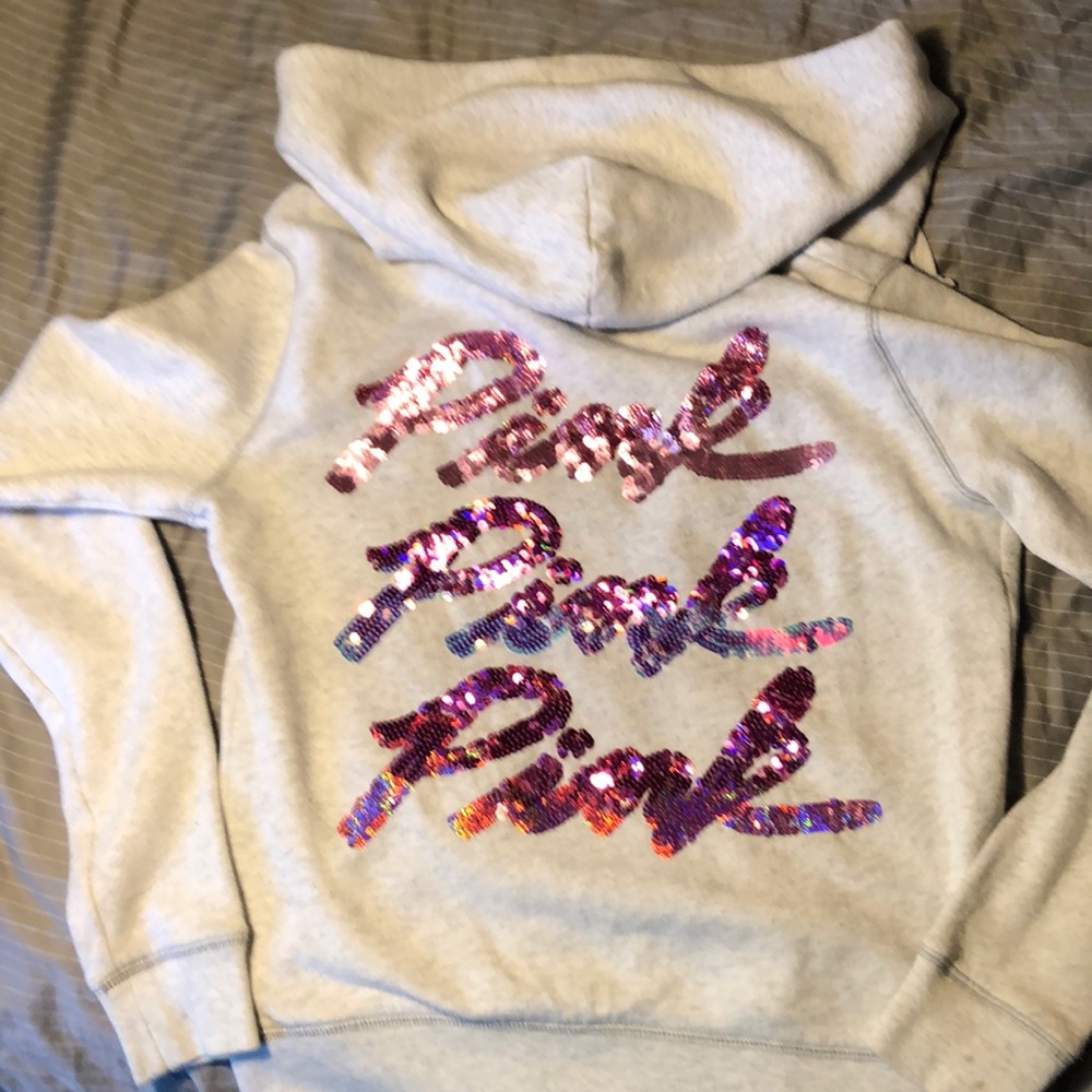 PINK Victoria’s Secret sequin zip up hoodie
